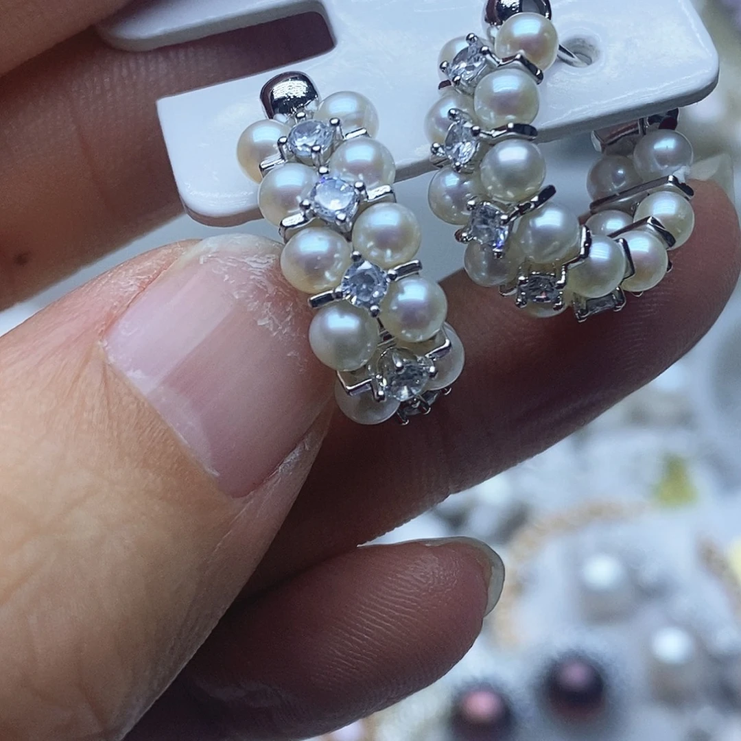 耳钉未镶嵌淡水珍珠