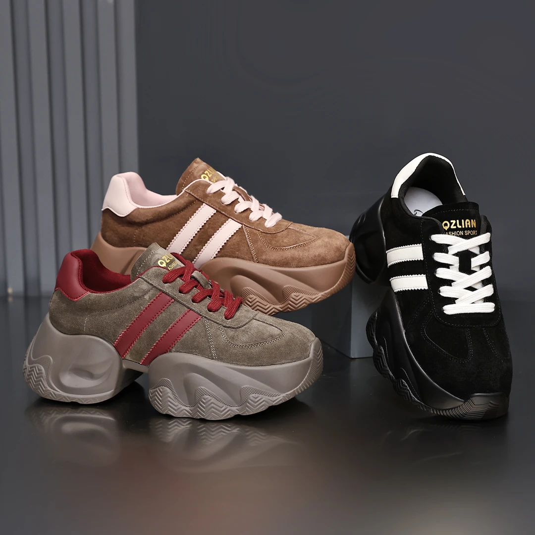 千之恋现货增高6CM2025早秋新款休闲时尚百搭高级感厚底女鞋8107