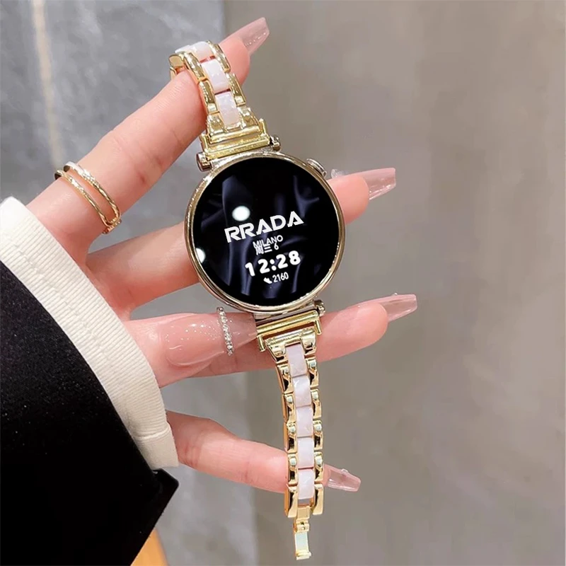 适用于华为gt6手表带gt5gt4小蛮腰gt3金属拼树脂watch5pro手表带