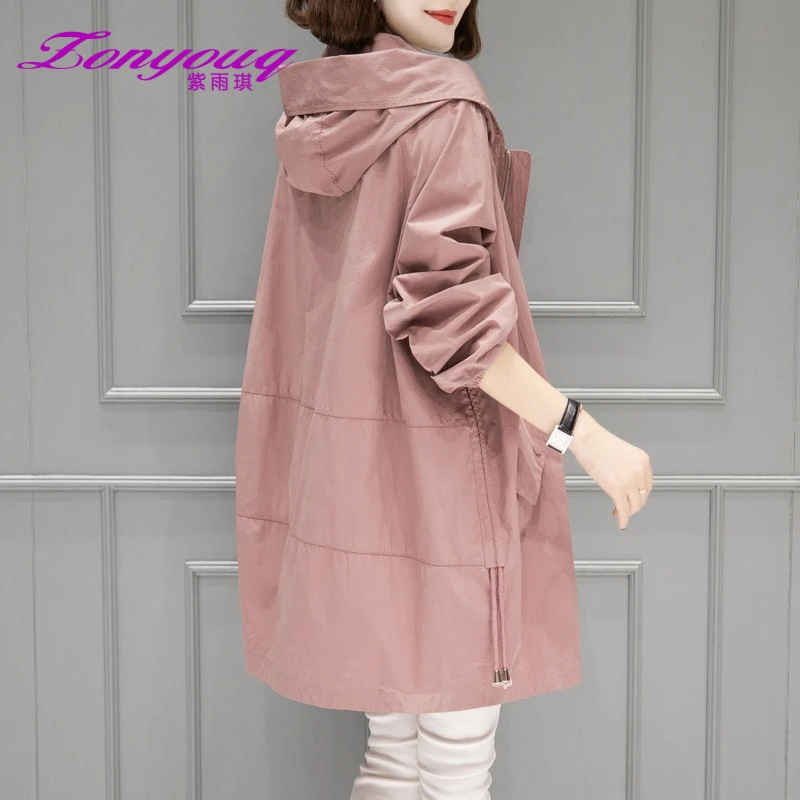 紫雨琪衣女中长款小个子2025年新款爆款春秋薄款秋风衣百搭外套