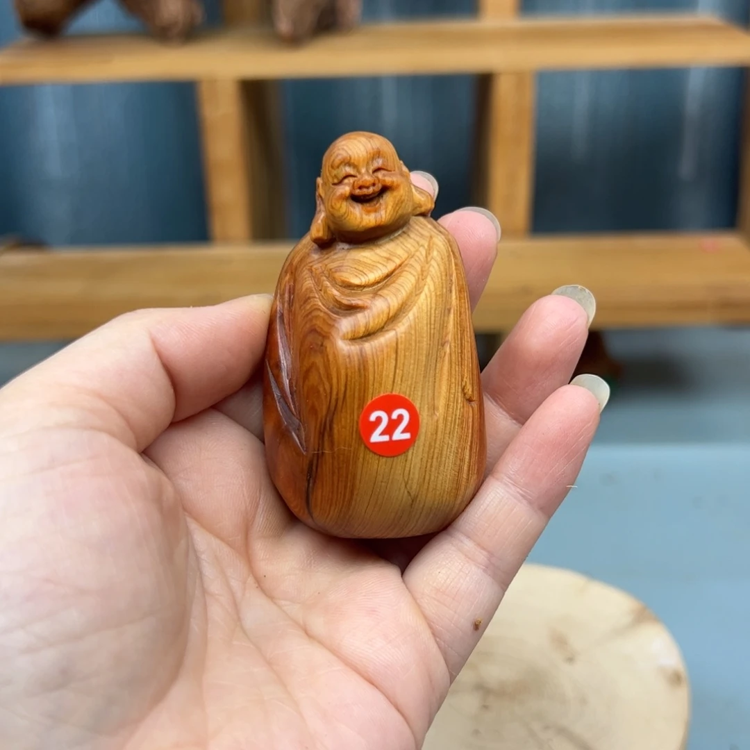 周***木崖柏木摆件手把件，
