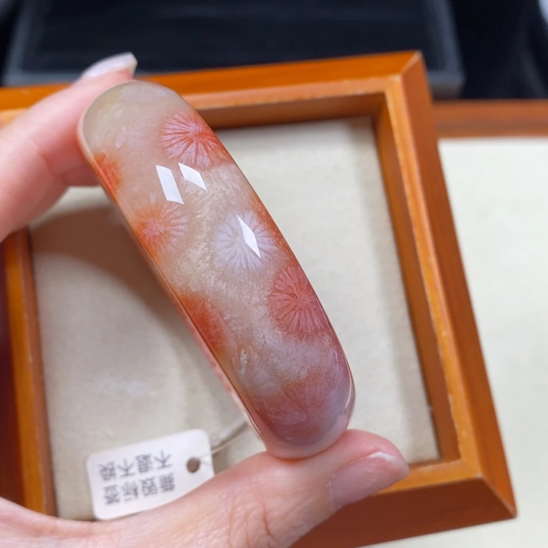 自***v未镶嵌手镯硅化珊瑚（珊瑚玉）