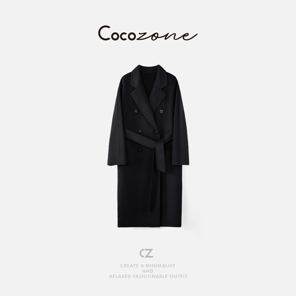 COCO ZONE 刘一一 "芬兰大衣"山羊绒绵羊毛双面呢外套 CD2A2336