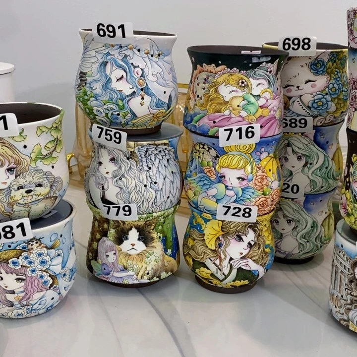 红陶景德镇多彩多肉花盆