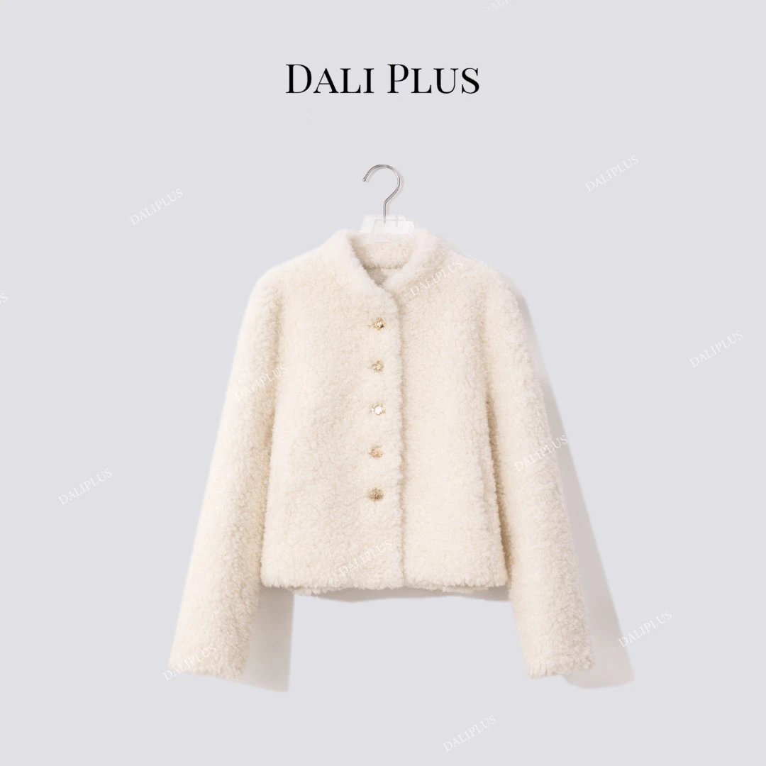 DALI PLUS“100绵羊毛”单排扣轻奢短款百搭外套-D5SC0014