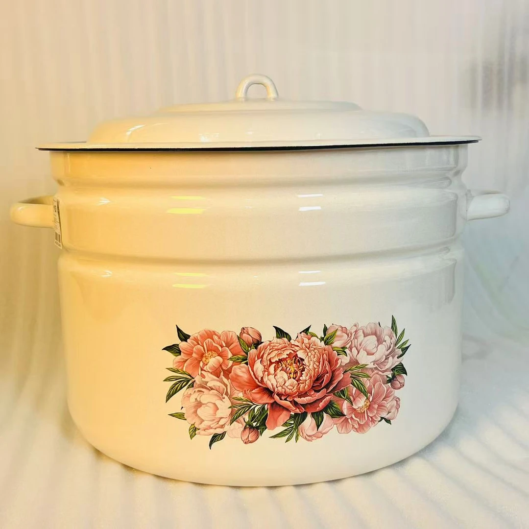 俄罗斯原装进口搪瓷汤锅25升