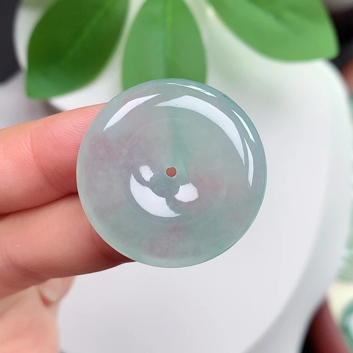 颈饰未镶嵌翡翠平安扣 28.9x5.7mm