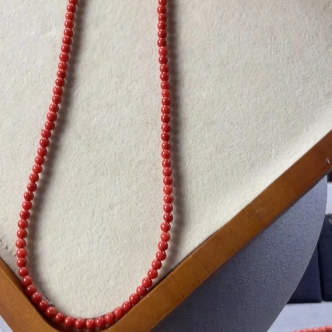 天然宝石红珊瑚项链