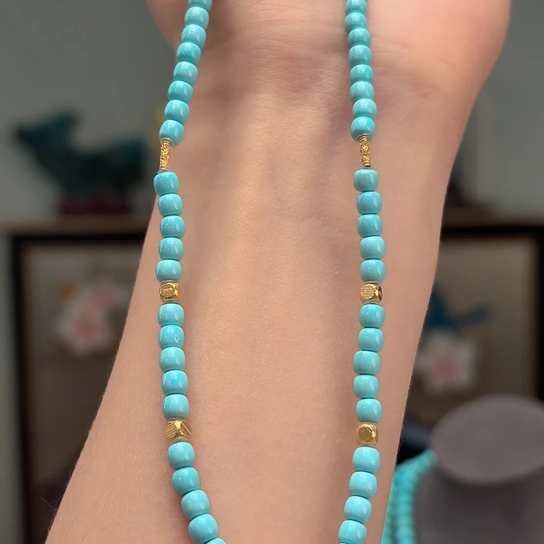 绿松石18K金镶嵌颈饰