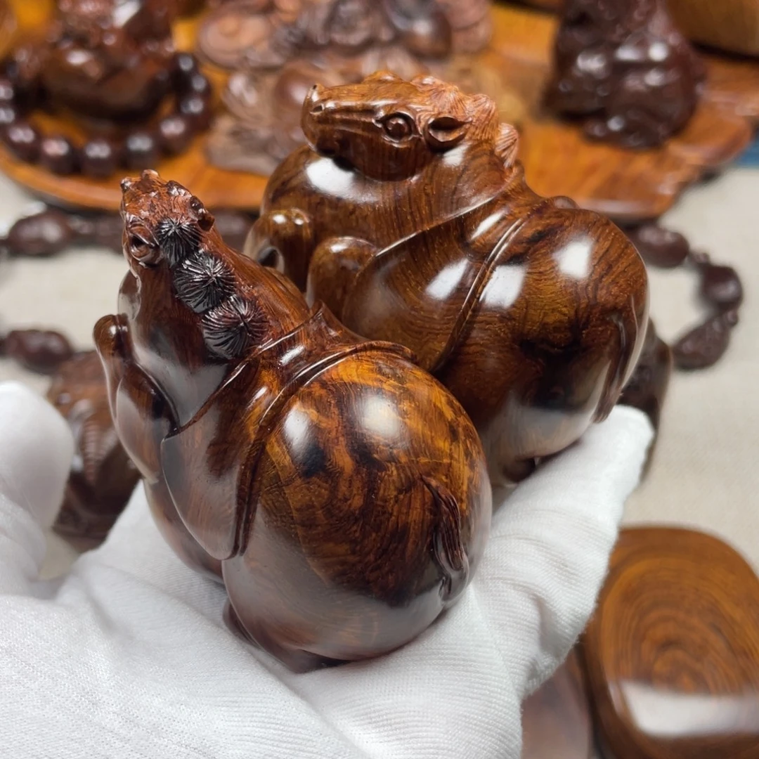 万***熊把件黄花梨/降香黄檀