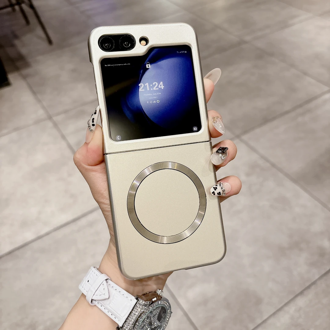 适用三星Z Flip6折叠手机壳烤漆全包磁吸手机壳防摔磨砂壳