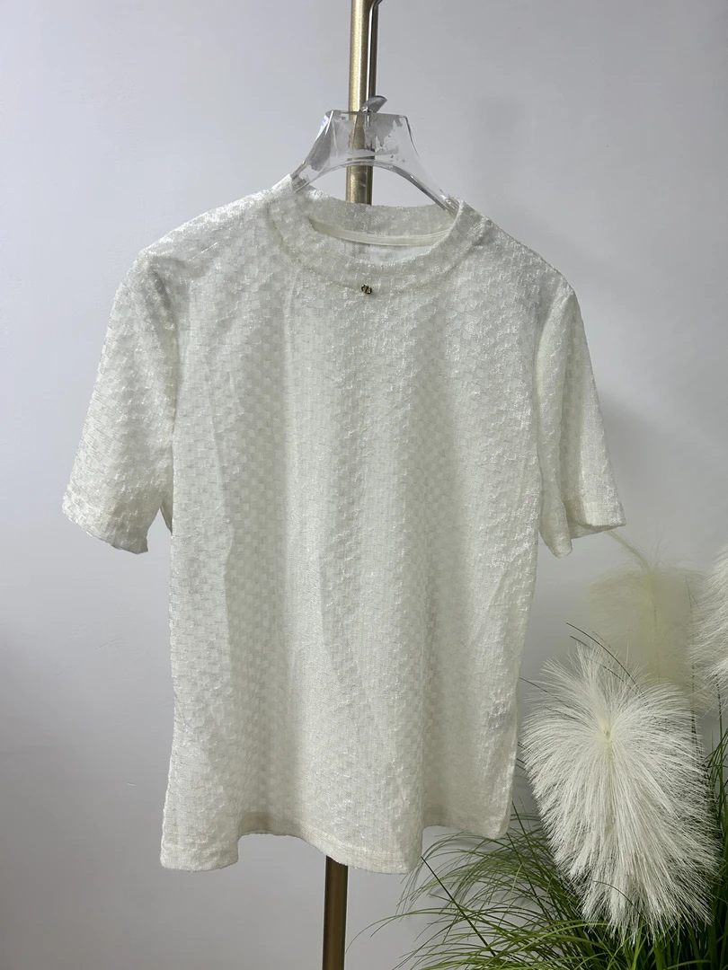 设计感2025早秋新款冰丝提华点百搭时尚打底休闲短袖A07