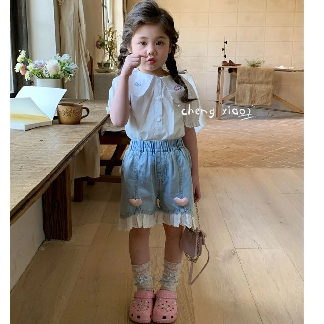 橙小7·25夏~立体爱心牛仔短裤XQ5303