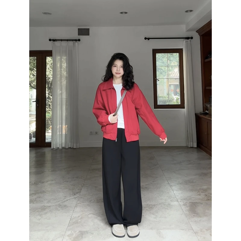 郭九九呢 100%棉简约宽松显瘦夹克外套休闲弯刀卫裤 G925T13960