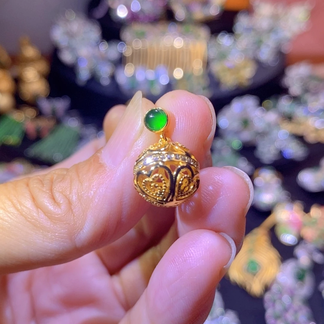 翡翠银S925镶嵌项圈天然翡翠