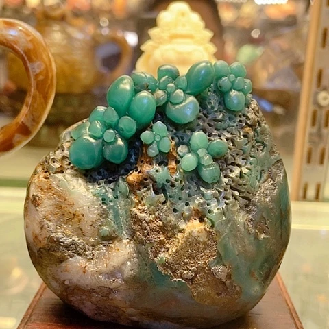 四川石雅安绿多肉摆件标本级别