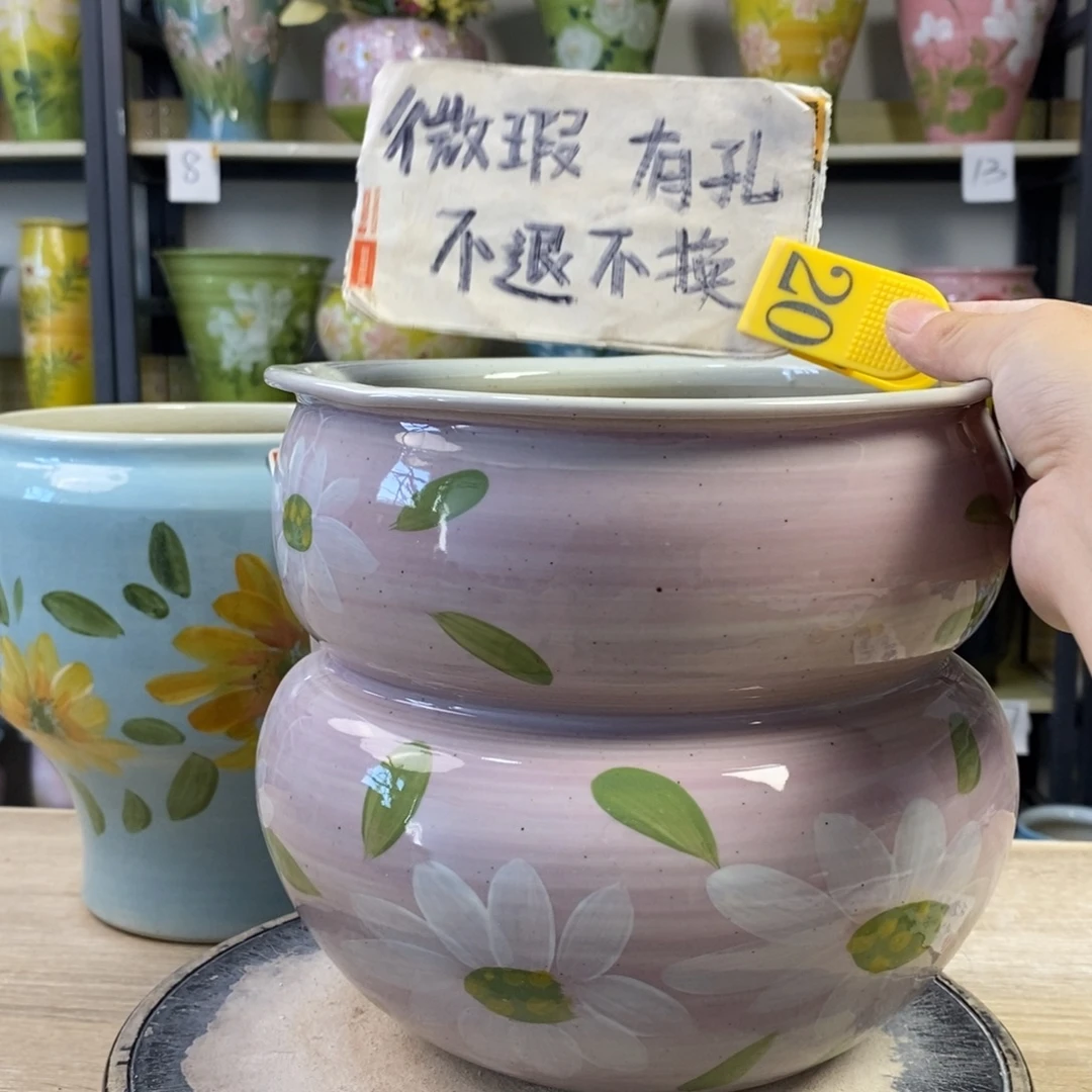 景德镇手工手绘陶瓷花盆