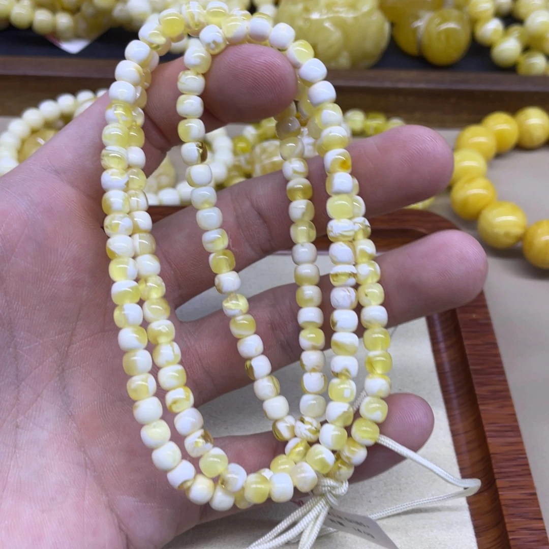 琥珀未镶嵌手链精工老型108
