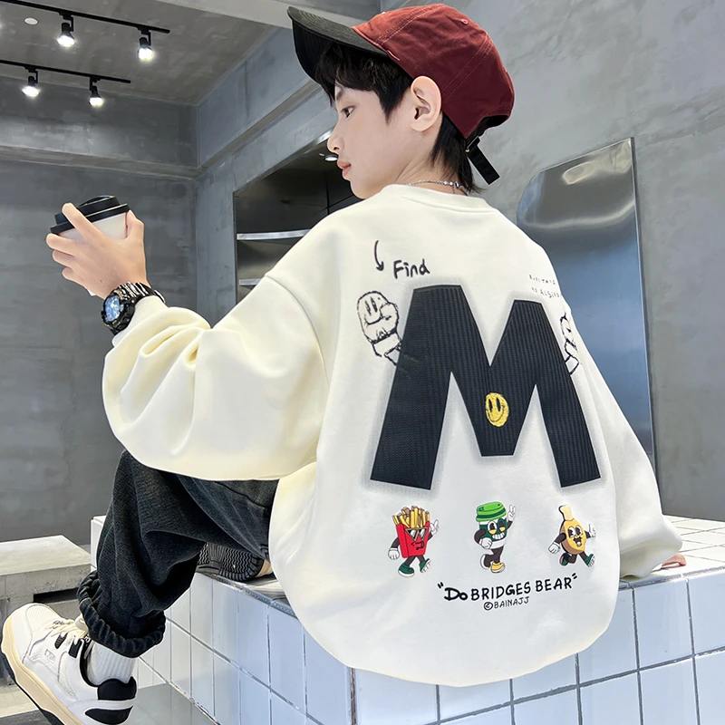 男童春季卫衣2025新款春秋装中大童儿童男孩春款上衣酷帅气时髦潮