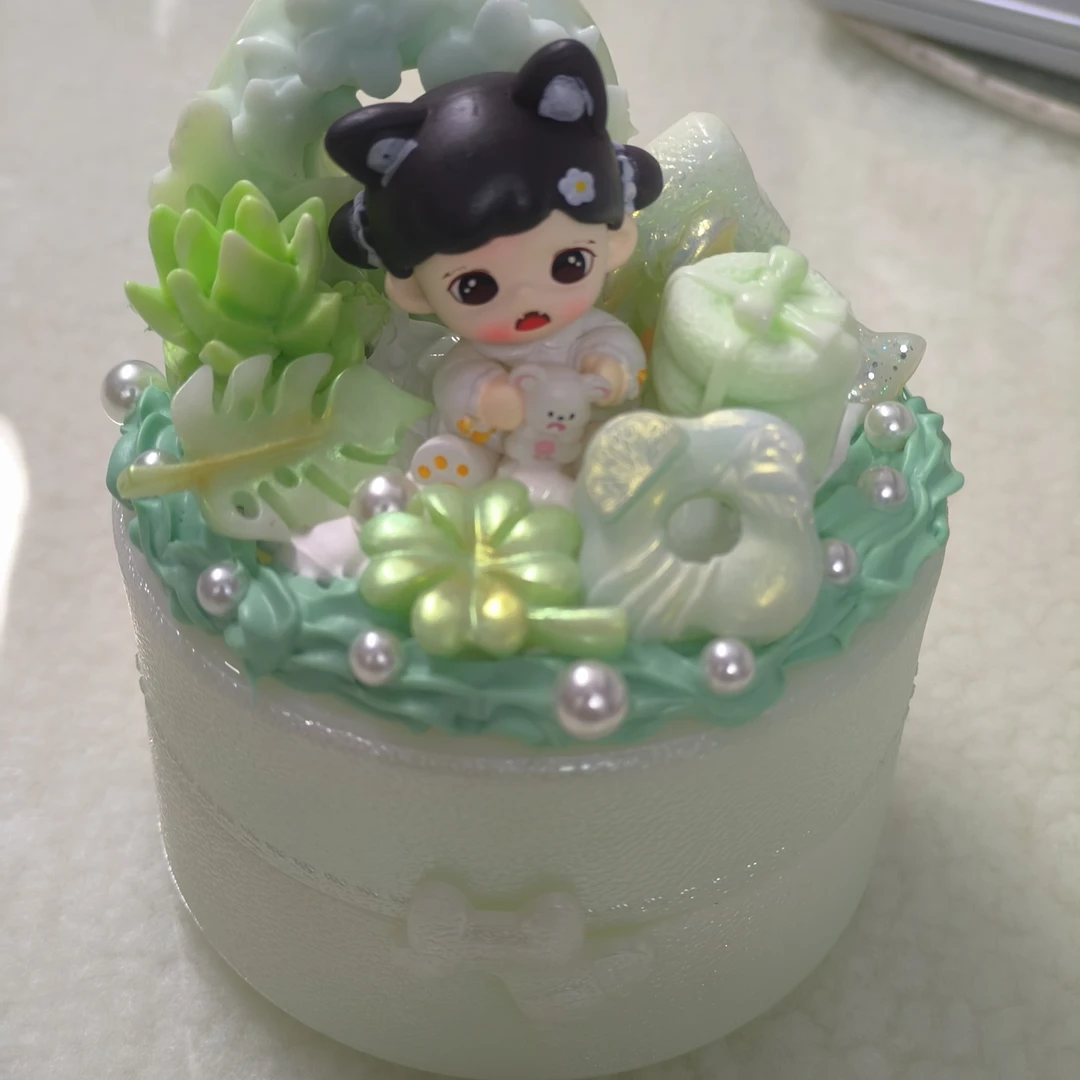 Diy奶油胶改姓萌粒，滴胶收纳罐，手办盲盒，居家爱车摆件