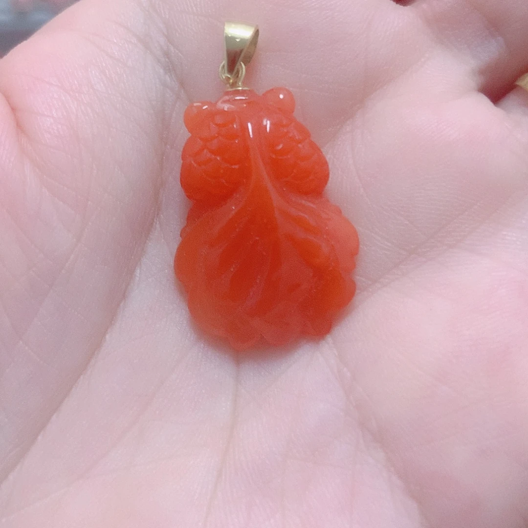 南红玛瑙银S925镶嵌吊坠(不含链)