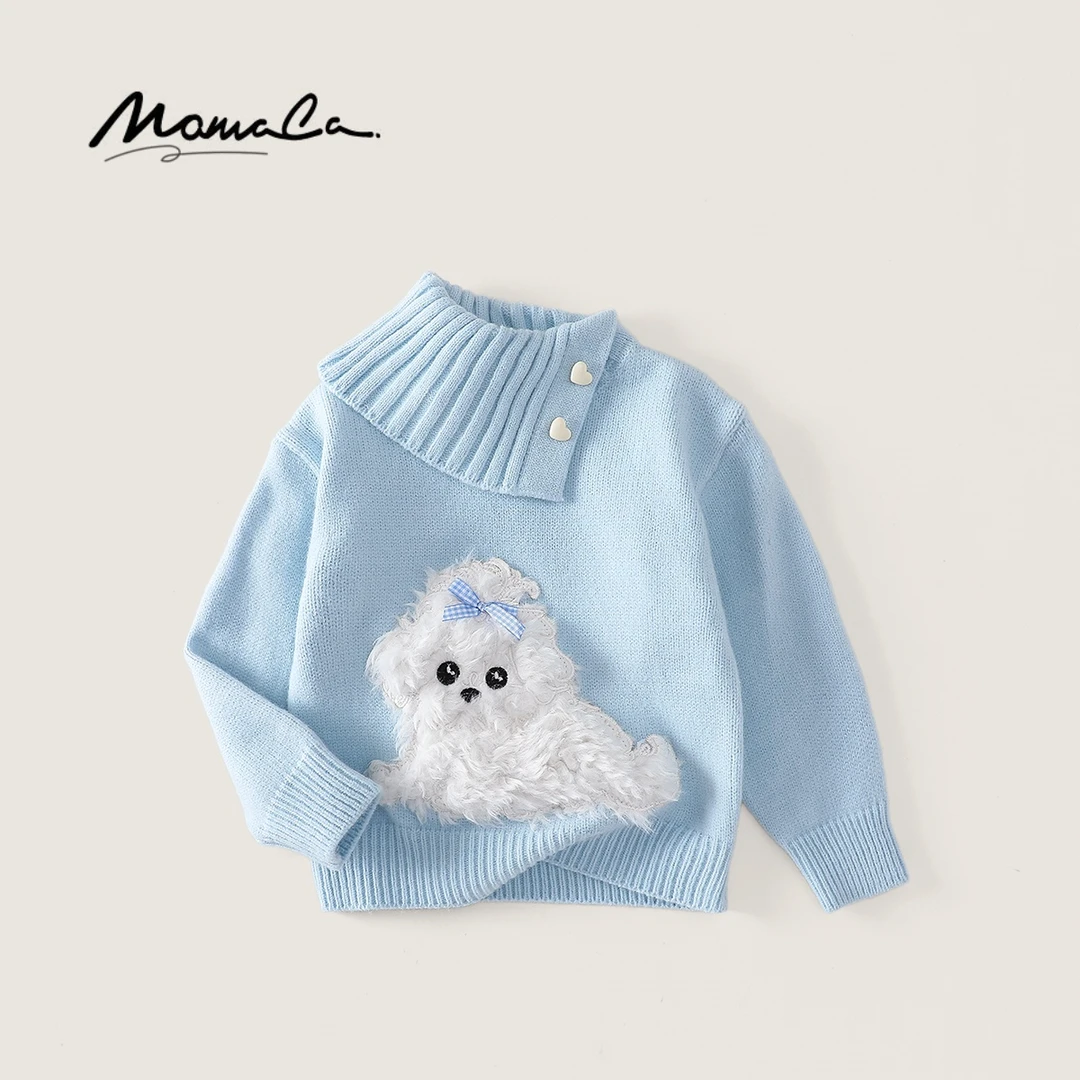 MOMOCO秋冬季新款女童时尚小狗休闲百搭毛衣77880230001