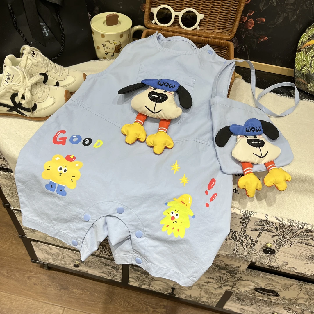 【通浏】儿童新款捏捏响夏季户外连体衣时尚宽松休闲百搭套装25L186