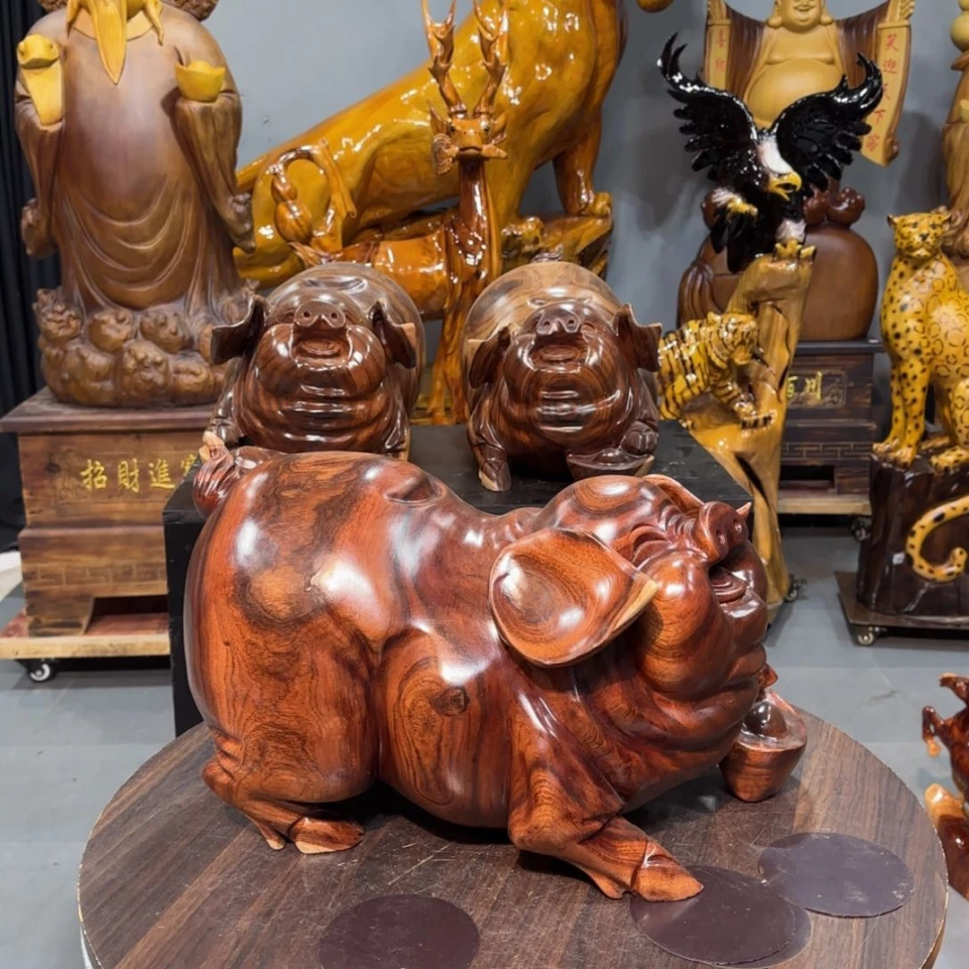 香榧木根雕摆件工艺品猪