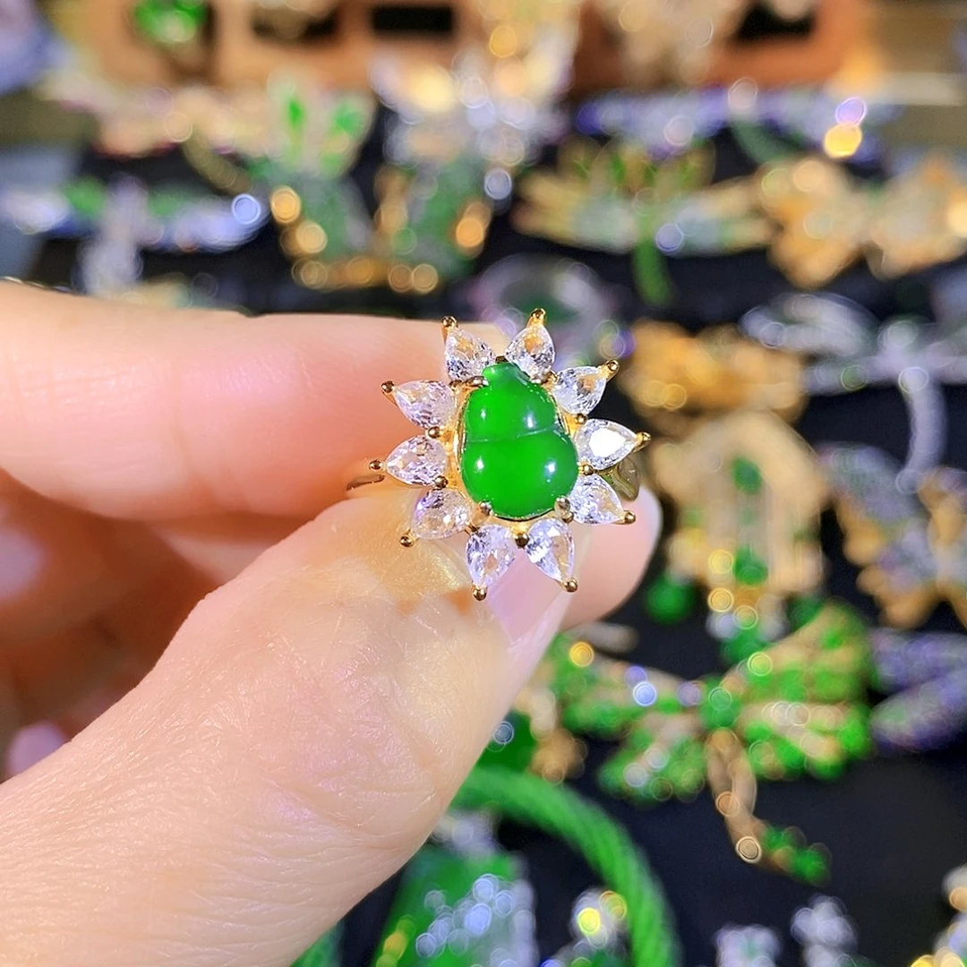 颈饰银S925镶嵌翡翠