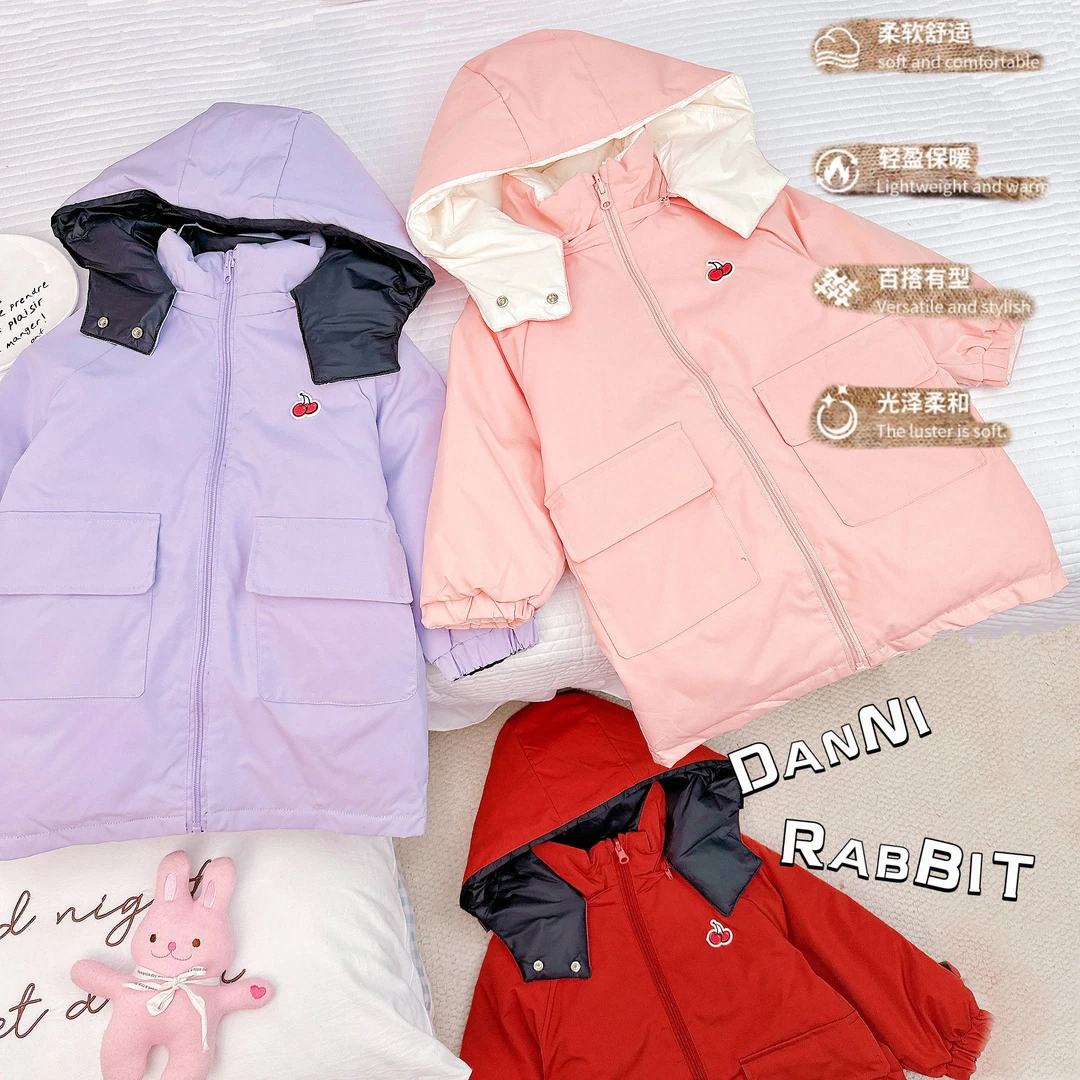 「Dannirabbit」【可两穿！！】冬款&女童纯色樱桃羽绒服【X-8703】