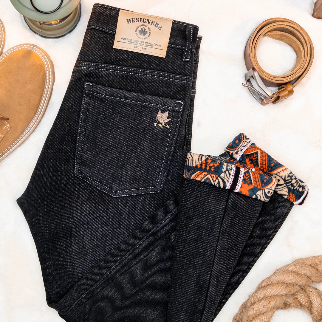 【刺绣水晶绒软牛仔】2298#冬季加绒加厚保暖舒适弹力水洗牛仔裤男