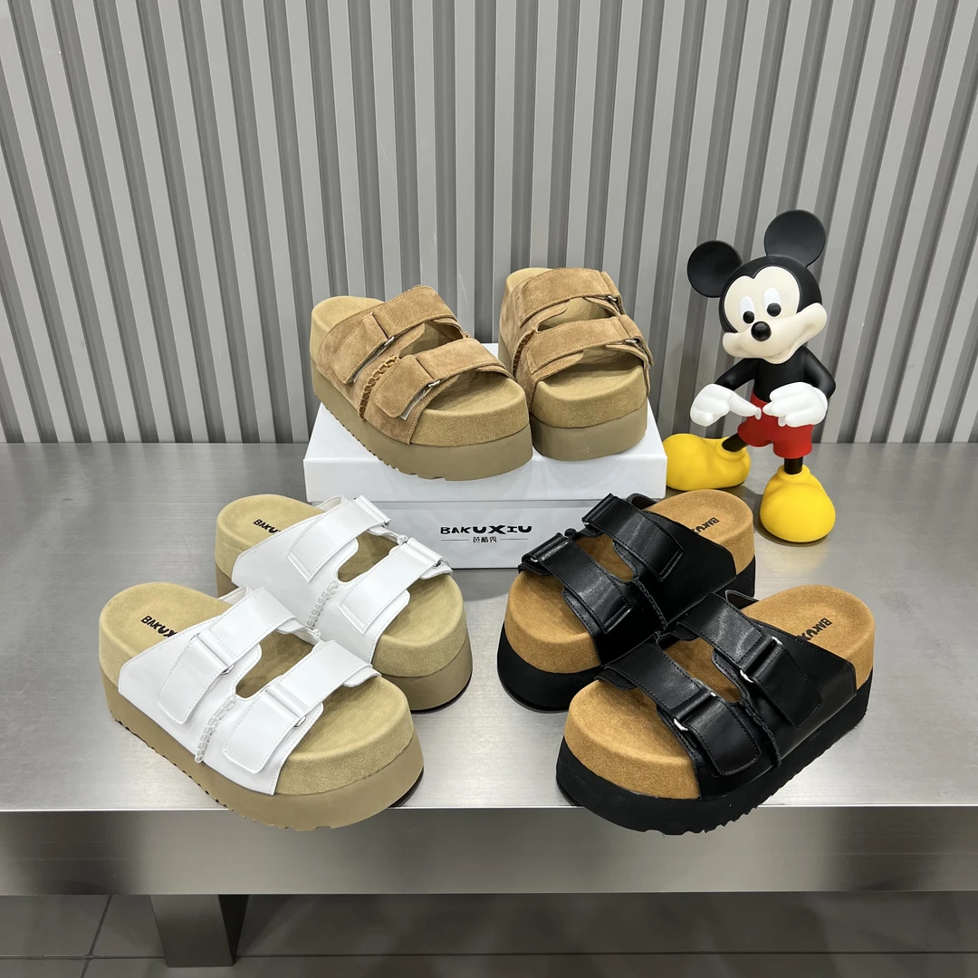 复古夏季时尚百搭休闲拖鞋厚底潮流外穿露趾韩版网红