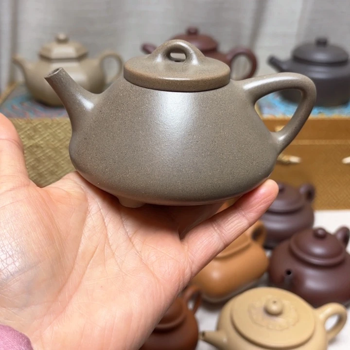 紫砂茶壶自*光黄龙山青段50目全手工制作微微瑕