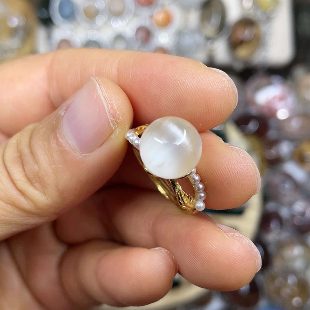 【闪购商品】银S925镶嵌珠宝半成品水晶戒指