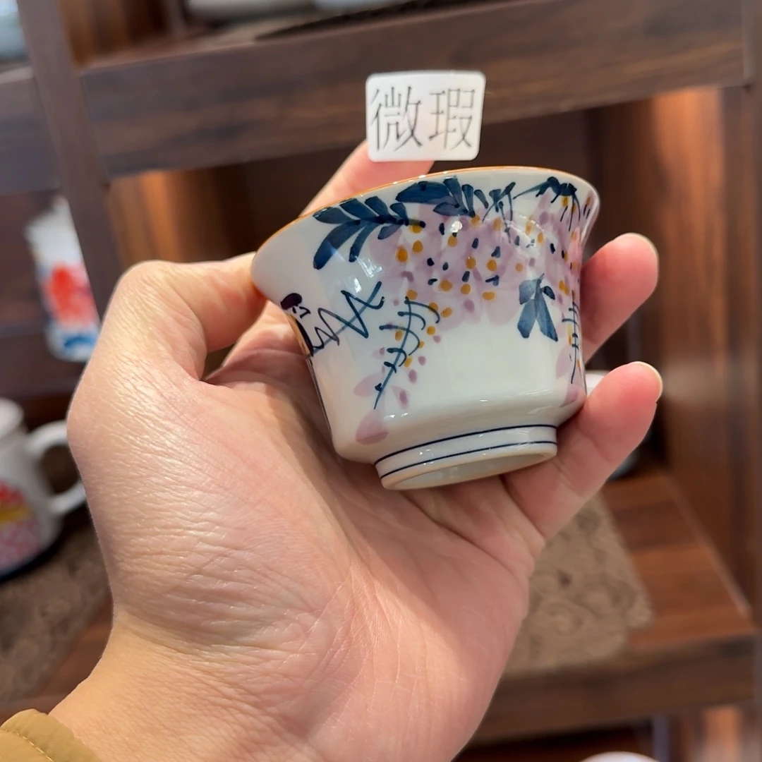 釉下手绘茶具微瑕