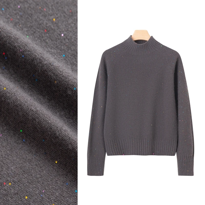 一线成衣100%全羊毛秋冬轻奢时尚加厚无缝一体打底针织衫半高领