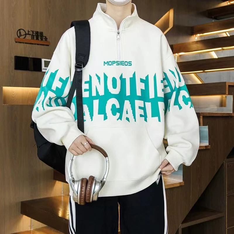 2025秋季新款青少年长袖立领半拉链卫衣初高中学生潮流休闲3602