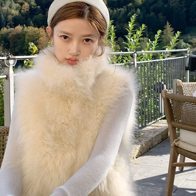 氛围感立体挺括落肩不挑身高百搭马甲环保狐狸毛仿皮草坎肩外套女