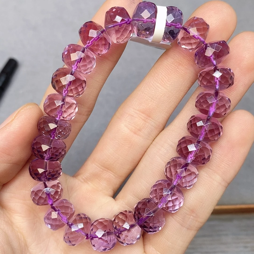 水晶手链未镶嵌26紫水晶切割吗算盘珠11mm