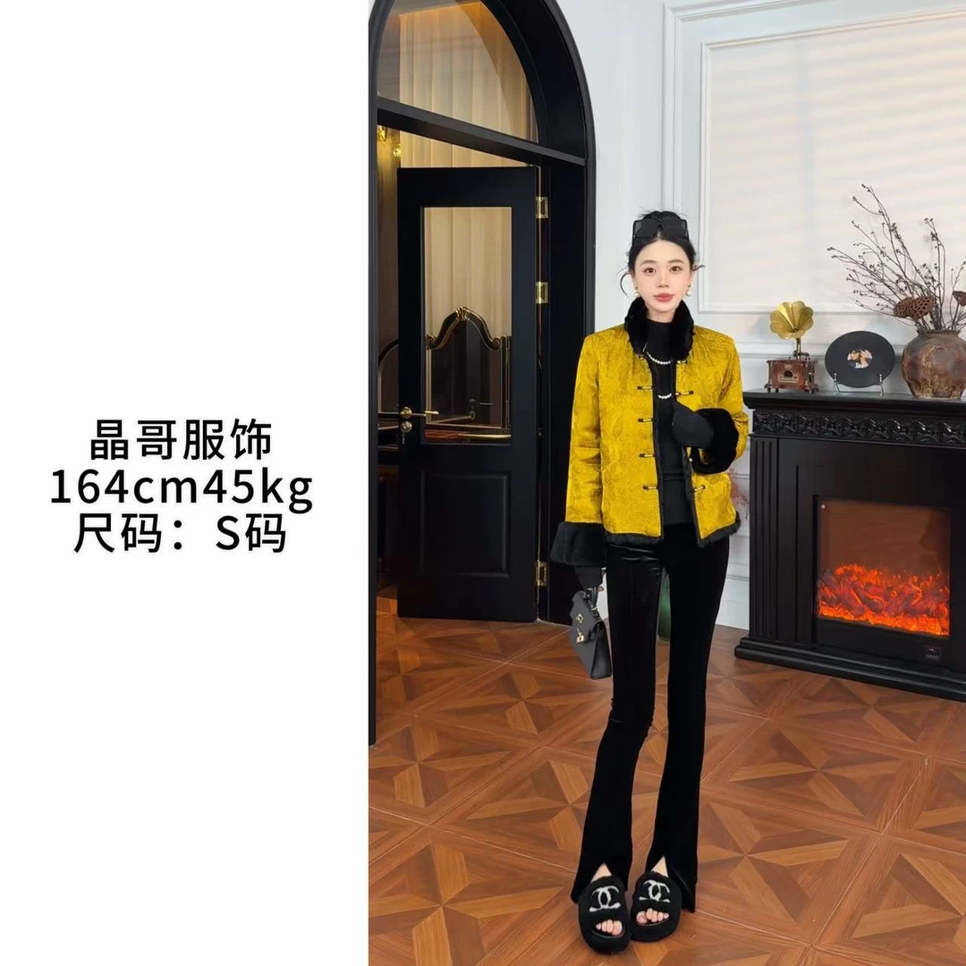 【金麒麟】新中式休闲百搭宽松显瘦皮毛一体双面双穿冬季国风外套