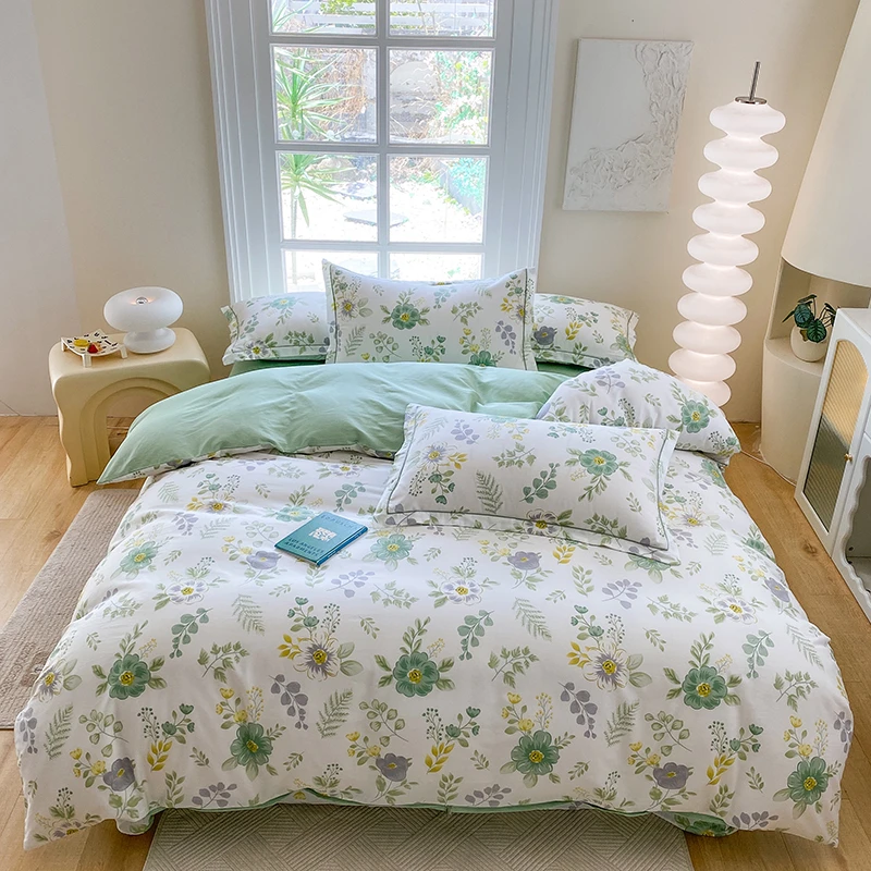 全棉100四件套床上用品纯棉被套床单透气亲肤裸睡宿舍学生三件套