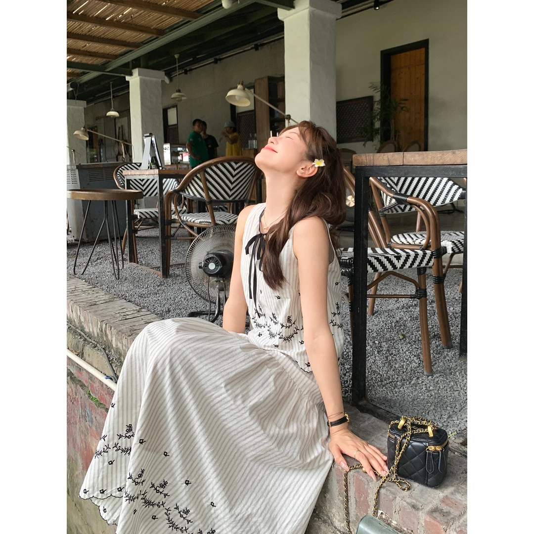 切糕自制【风吹半夏】小个子夏季女慵懒风韩系百搭气质刺绣重工套装