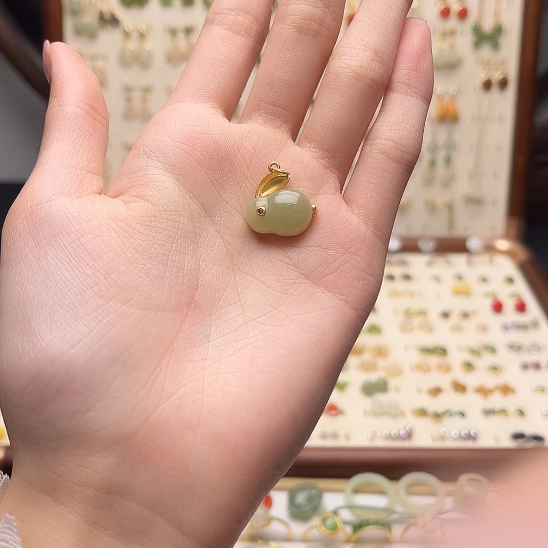 和田玉银S925镶嵌戒指