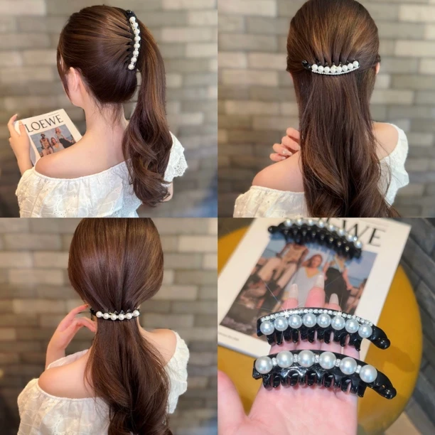 马尾香蕉夹韩版创意高级感树脂竖夹简约精致后脑勺盘发