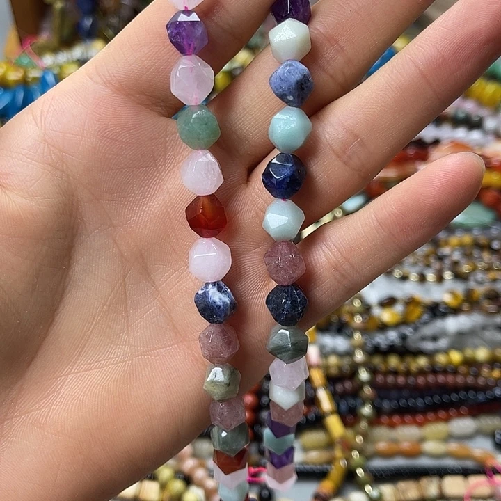 玛瑙/玉髓合金珠宝半成品卡10多宝万切一条