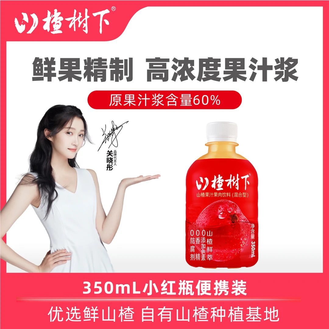 【专享】山楂树下350ml瓶山楂果汁果肉饮料新鲜营养天然果味