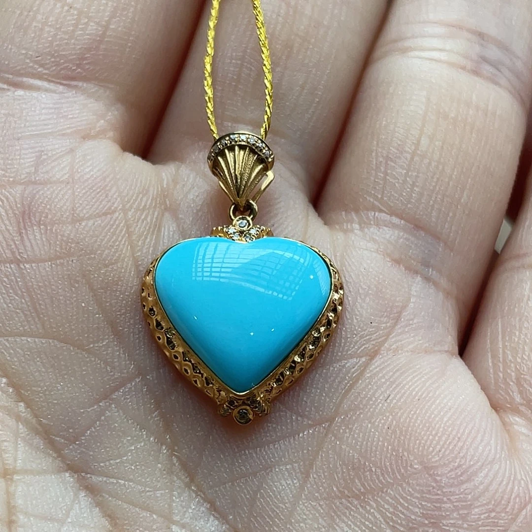 绿松石18K金镶嵌颈饰