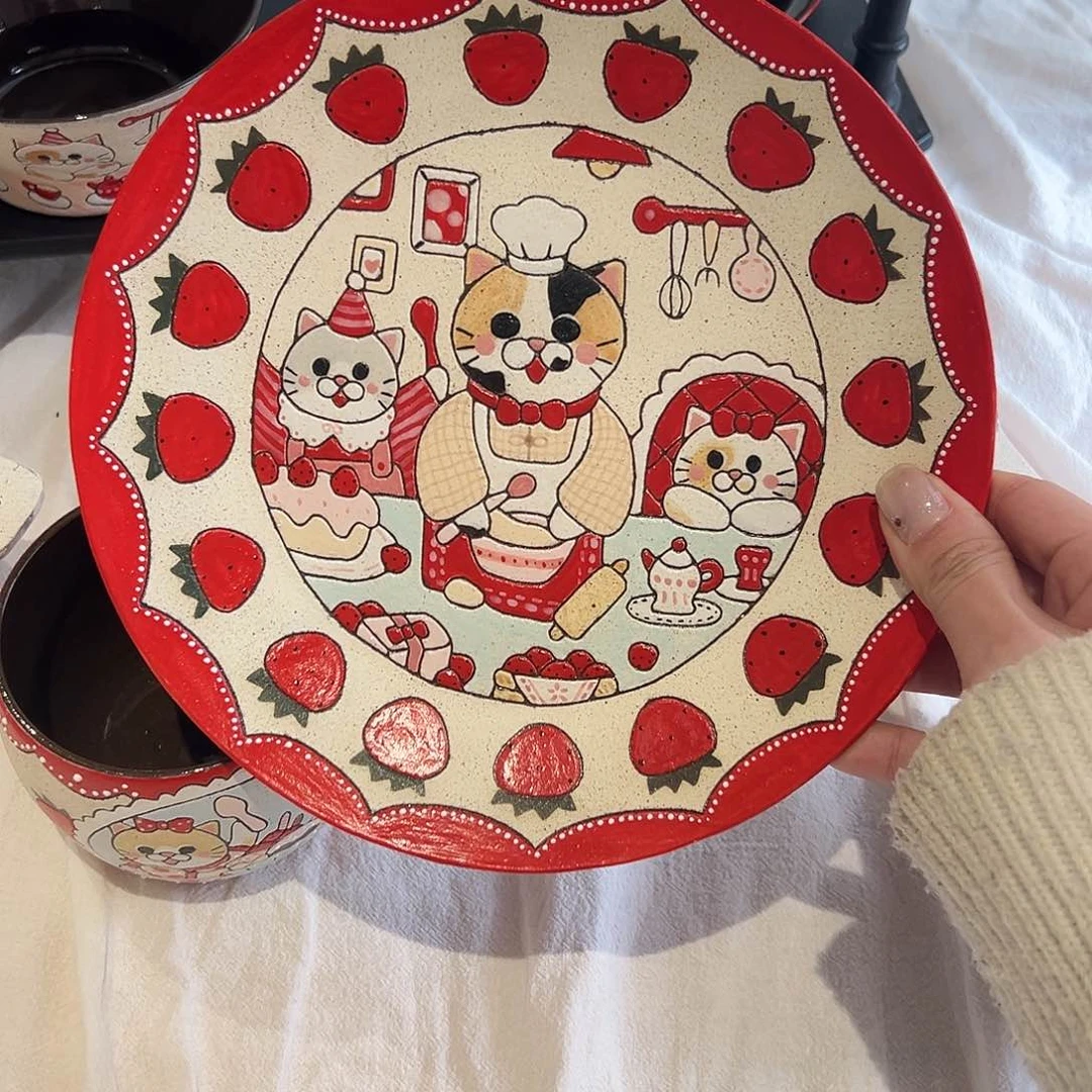 陶瓷大*子盘子手作陶瓷