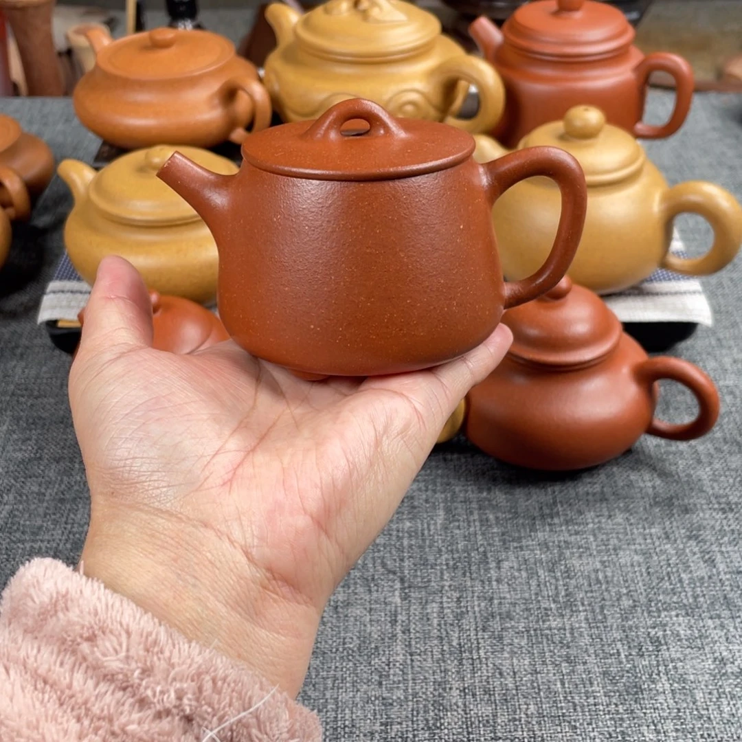 紫砂茶壶红降坡高石瓢全手40目190