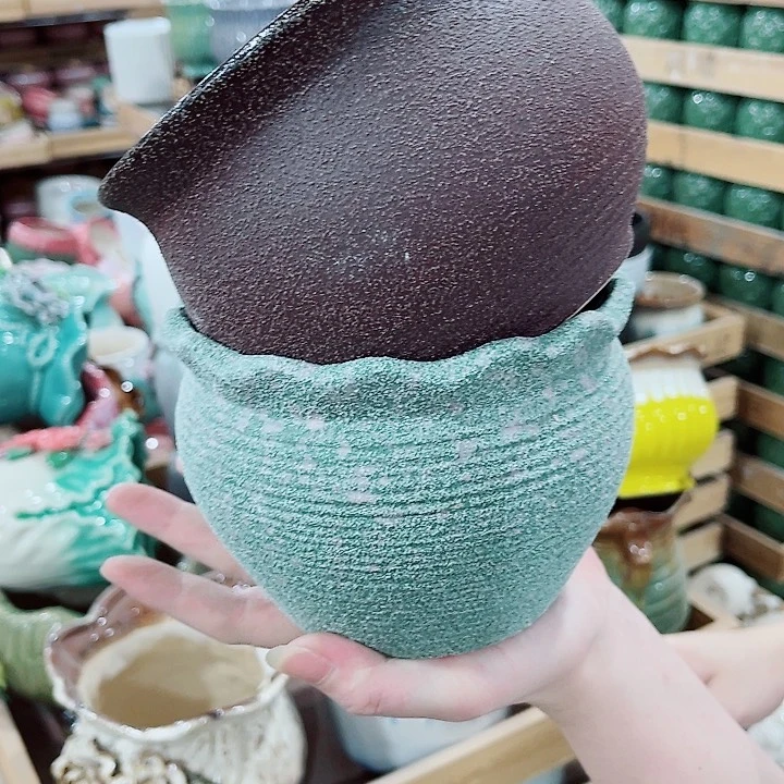 有孔，凑10元包邮陶瓷花盆发货！